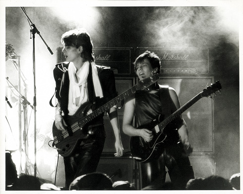 John and Andy on stage, 1981