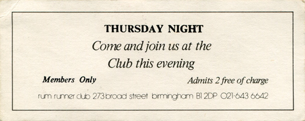 Thursday Night invitation card
